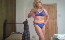 Blue panties and bra