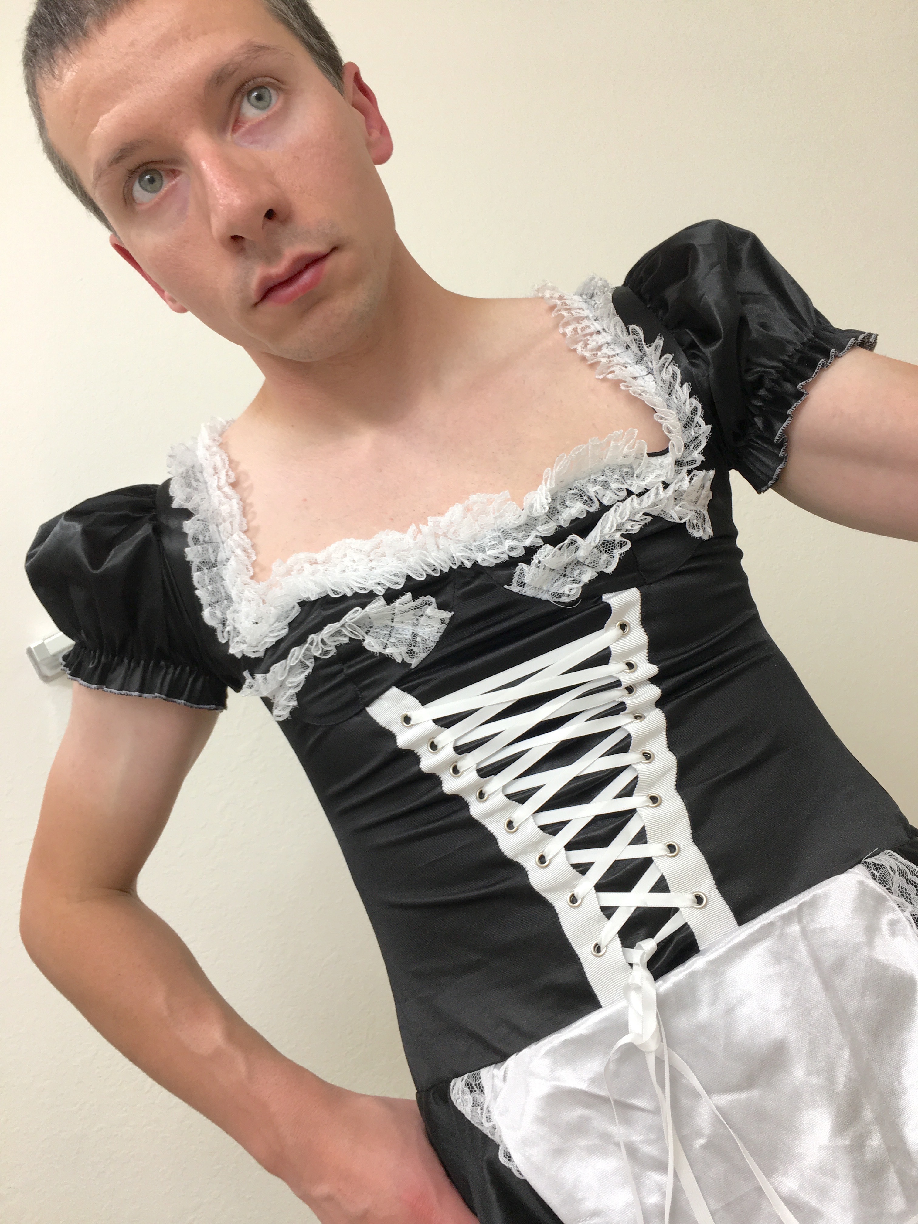 Brian wearing a french maid dress (6/7)