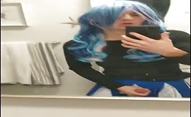 Horny Blue Haired Cd Jacking off